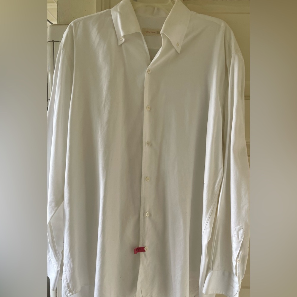 Gitman Brothers vintage button-down white cotton shirt. Made in Italy. Large